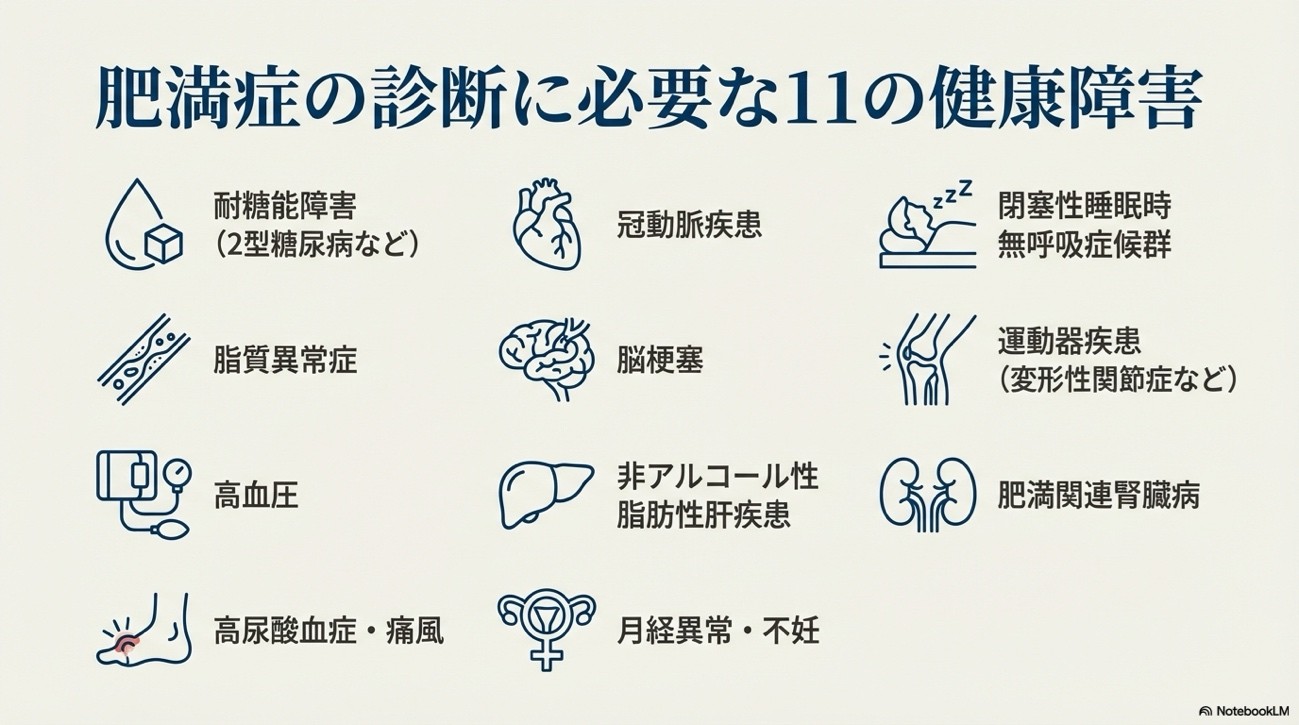 肥満症の診断に必要な11の健康障害